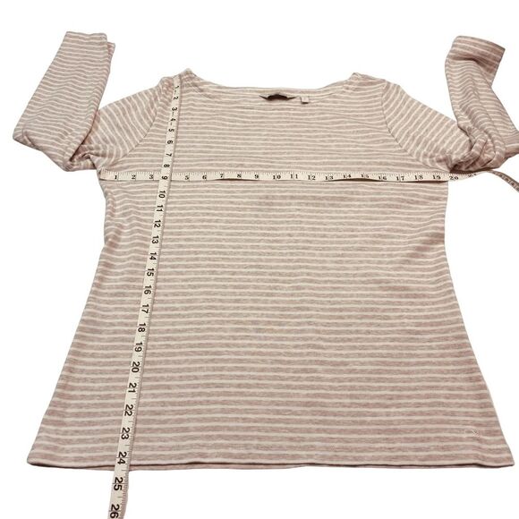 Vineyard Vines Boatneck Simple Tee in Oatmeal Heather Stripe - Picture 8 of 10